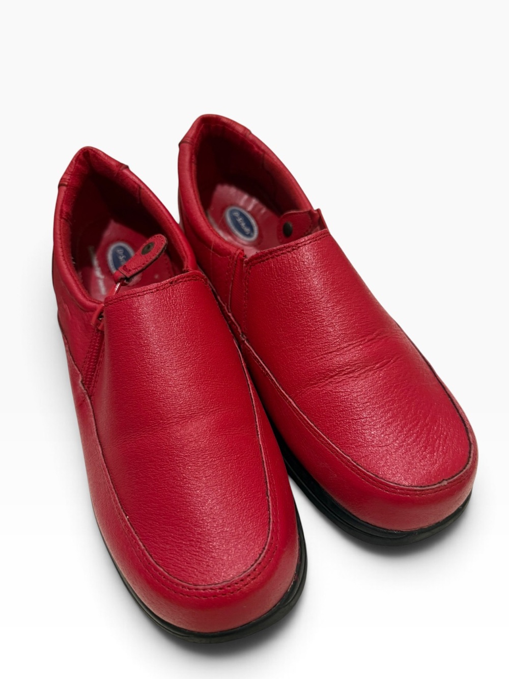 Dr. Scholl's Women's Red Leather Slip-On Comfort Loafers (Like New)